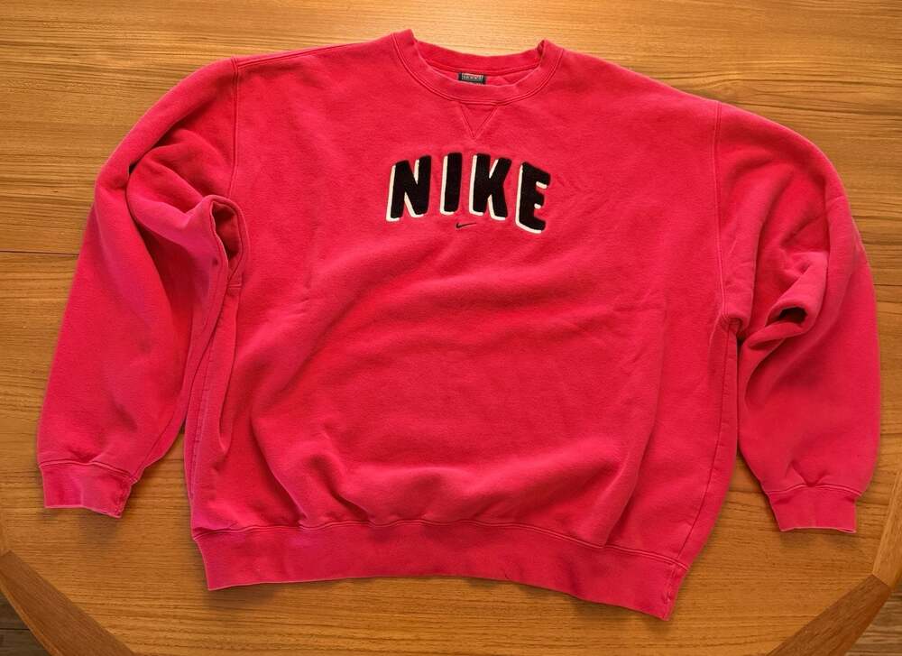 Vintage Nike Team Red Crewneck Sweatshirt Size XL Chenille Logo